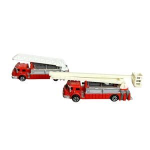 Lot of 2 Vintage Micro Machines Galoob Fire Truck Engine and Ladder 1989